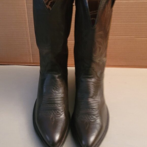 LUCCHESE Carson M1023 J4 Dark Brown Calf Skin Cowboy Western Boots Men's SZ 9.5D - Picture 2 of 15